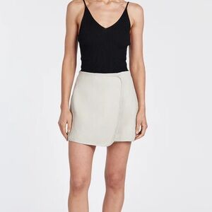 DISSH Wrap-Front Mini Skirt in Cream